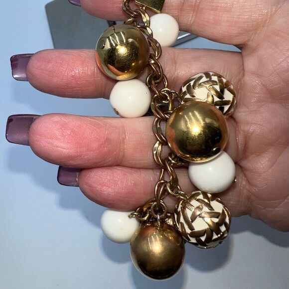Kate Spade Vintage Bauble Charm Bracelet Bangle Keswick Caning - Picture 6 of 9